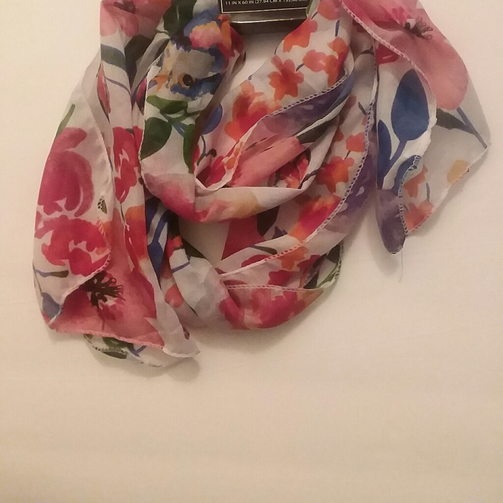 Floral Multicolor Scarf - Picture 2 of 3